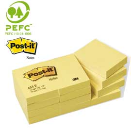 BLOCCO 100fg Post-it®Giallo Canary 38x51mm 653