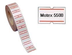 Rotolo 1000 etichette 21x12mm bianche permanenti rigate x TOWA GS-GM-MOTEX 5500