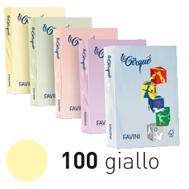 Carta LECIRQUE A4 80gr 500fg giallo pastello 100 FAVINI