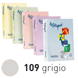 Carta LECIRQUE A4 80gr 500fg grigio pastello 109 FAVINI