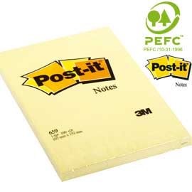 BLOCCO 100fg Post-it®Giallo Canary 102x152mm 659