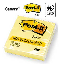 BLOCCO 200fg Post-it®Giallo Canary 100x100mm 5635