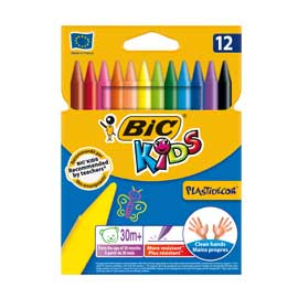 ASTUCCIO 12 PASTELLI KIDS PLASTIDECOR BIC