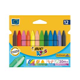 ASTUCCIO 12 PASTELLI KIDS PLASTIDECOR TRIANGLE BIC