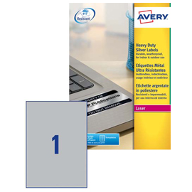 Poliestere adesivo L6013 argento 20fg A4 210x297mm (1et/fg) laser Avery