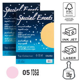 Carta metallizzata SPECIAL EVENTS A4 20fg 120gr rosa FAVINI