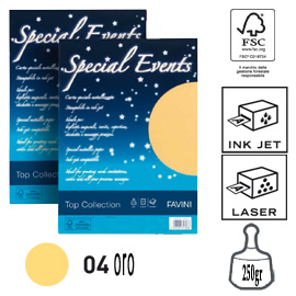 Carta metallizzata SPECIAL EVENTS A4 10fg 250gr oro FAVINI