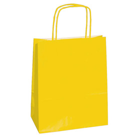 25 SHOPPERS CARTA KRAFT 22X10X29CM TWISTED GIALLO