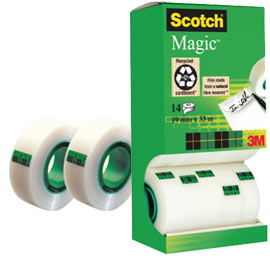 MULTI-PACK 12+2 ROTOLI SFUSI DI NASTRO SCOTCH MAGIC 810 PERM. 19MMX33MT