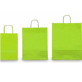 25 SHOPPERS CARTA KRAFT 22x10x29cm TWISTED verde mela