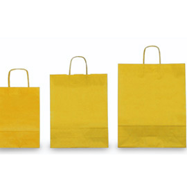 25 SHOPPERS CARTA KRAFT 36x12x41cm TWISTED giallo