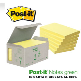 BLOCCO 100foglietti Post-it®Notes Green 76x127mm 655-1B GIALLO