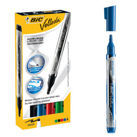 ASTUCCIO 4 MARCATORI P.TONDA Whiteboard VELLEDA® Liquid Ink Pocket BIC®