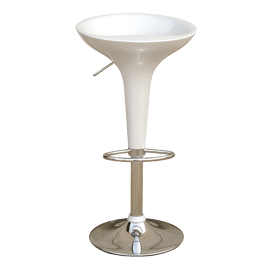 SGABELLO BAR in ABS e ACCIAIO H55/78cm BIANCO