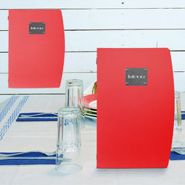 PORTA MENU' A4-24x34cm ROSSO RIO con 1 INSERTO DOPPIO