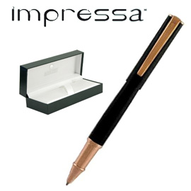 ROLLER IMPRESSA™ NERO-ROSEGOLD punta M MONTEVERDE