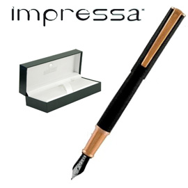 PENNA STILOGRAFICA IMPRESSA™ NERO-ROSEGOLD punta M MONTEVERDE