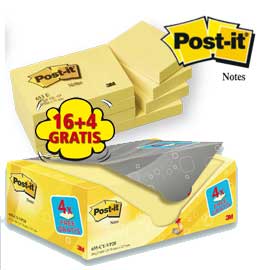 VALUE PACK 16+4 BLOCCO 100fg Post-it®Giallo Canary™ 38x51mm 72GR 653CY-VP20