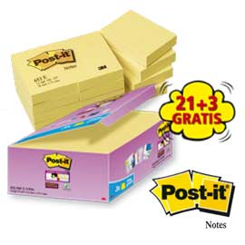 VALUE PACK 21+3 BLOCCO 90fg Post-it®Super Sticky Giallo Canary™ 47.6x47.6mm