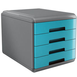 CASSETTIERA 4 CASSETTI TURCHESE MyDesk ARDA