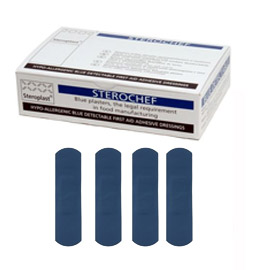 Scatola 100 CEROTTI 2x7cm BLU DETECTABLE