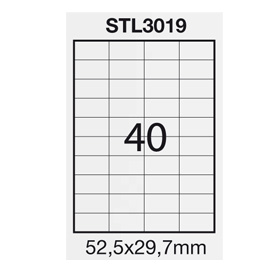 Etichetta adesiva bianca 100fg A4 52,5x29,7mm (40et/fg) STARLINE