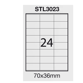 Etichetta adesiva bianca 100fg A4 70x36mm (24et/fg) STARLINE