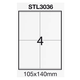 Etichetta adesiva bianca 100fg A4 105x140mm (4et/fg) STARLINE