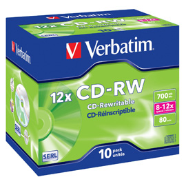 SCATOLA 10 CD-RW DATALIFEPLUS 8X-10X 700MB SERIGRAFATO