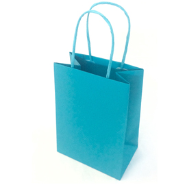 25 shoppers carta kraft 18x8x24cm twisted turchese