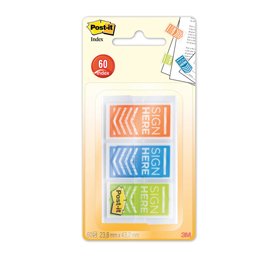 Set 60 SEGNAPAGINA POST-IT Index 682-SH-OBLEU MEDIUM "Firma Qui"