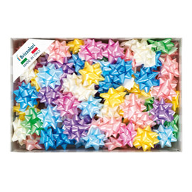 100 stelle nastro liscio 6800 14mmxØ6,5cm colori assortiti primavera Brizzolari