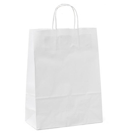 25 shoppers carta 18x8x24CM bianco neutro cordino