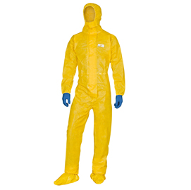 Tuta di protez. da rischio chimico DT300 Tg L giallo Deltachem