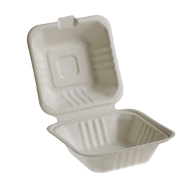 50 Vaschette Hamburger box 15x15cm Take away BIO Leone