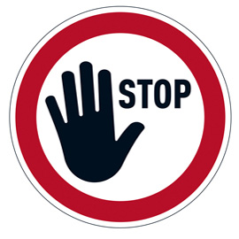 Pittogramma da pavimento rimovibile "STOP"Ø 43cm