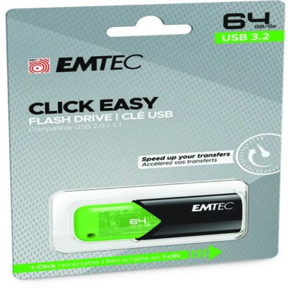 Emtec Memoria USB B110 USB3.2 Clickeasy 64GB verde