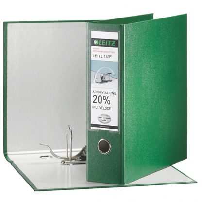 Registratore LEITZ 180° G65 verde dorso 8cm f.to protocollo LEITZ