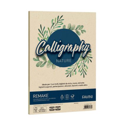 Carta Calligraphy Nature REMAKE A4 50fg 250gr perla FAVINI