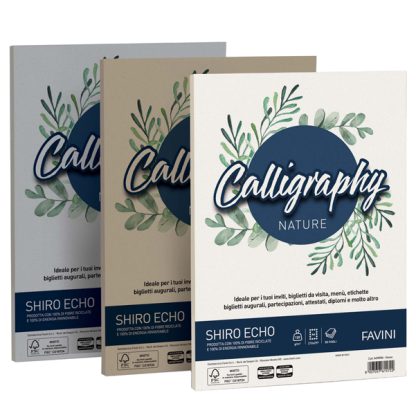 Carta Calligraphy Nature SHIRO ECO A4 50fg 250gr gesso FAVINI